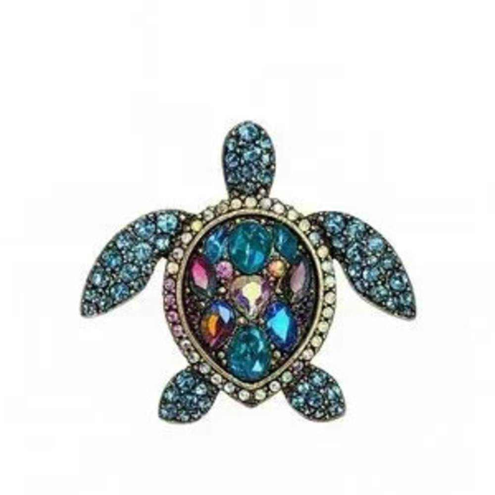 Turtle Elegant Blue Crystal Turtle Brooch ?? ??